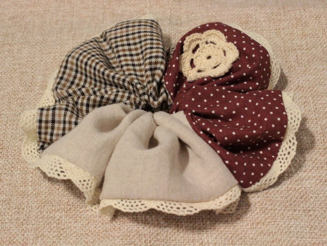 핸드메이드 빈티지 업사이클링 레이스 스크런치 상품이미지5