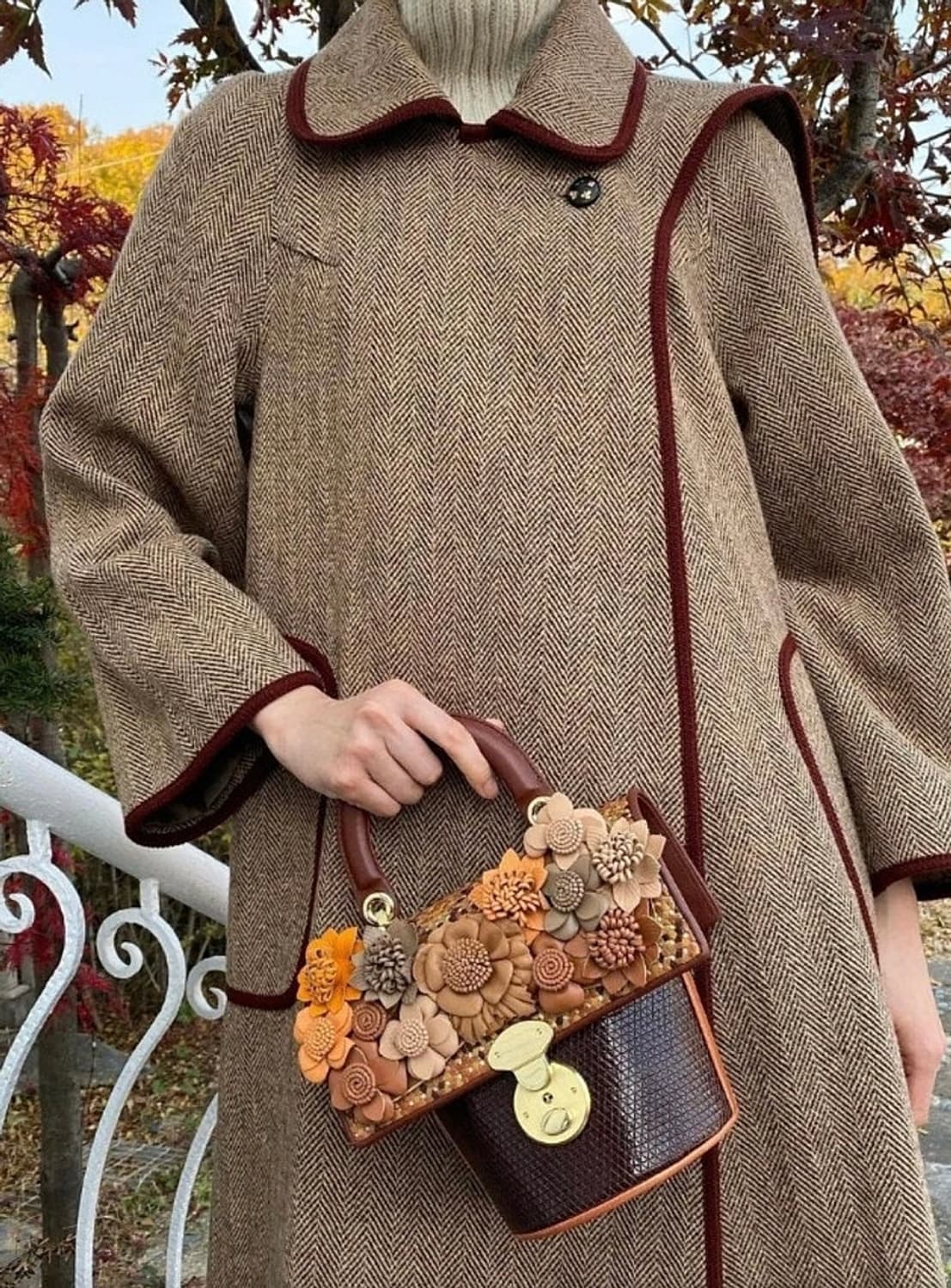 여) 드주이 헤링본 롱코트  상품이미지9