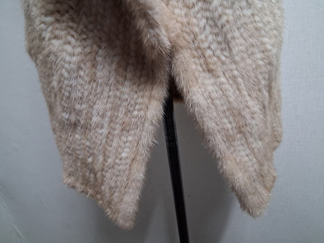 천연 밍크 조끼 베이지  니팅 밍크 베스트 하프 66 77까지 상품이미지6