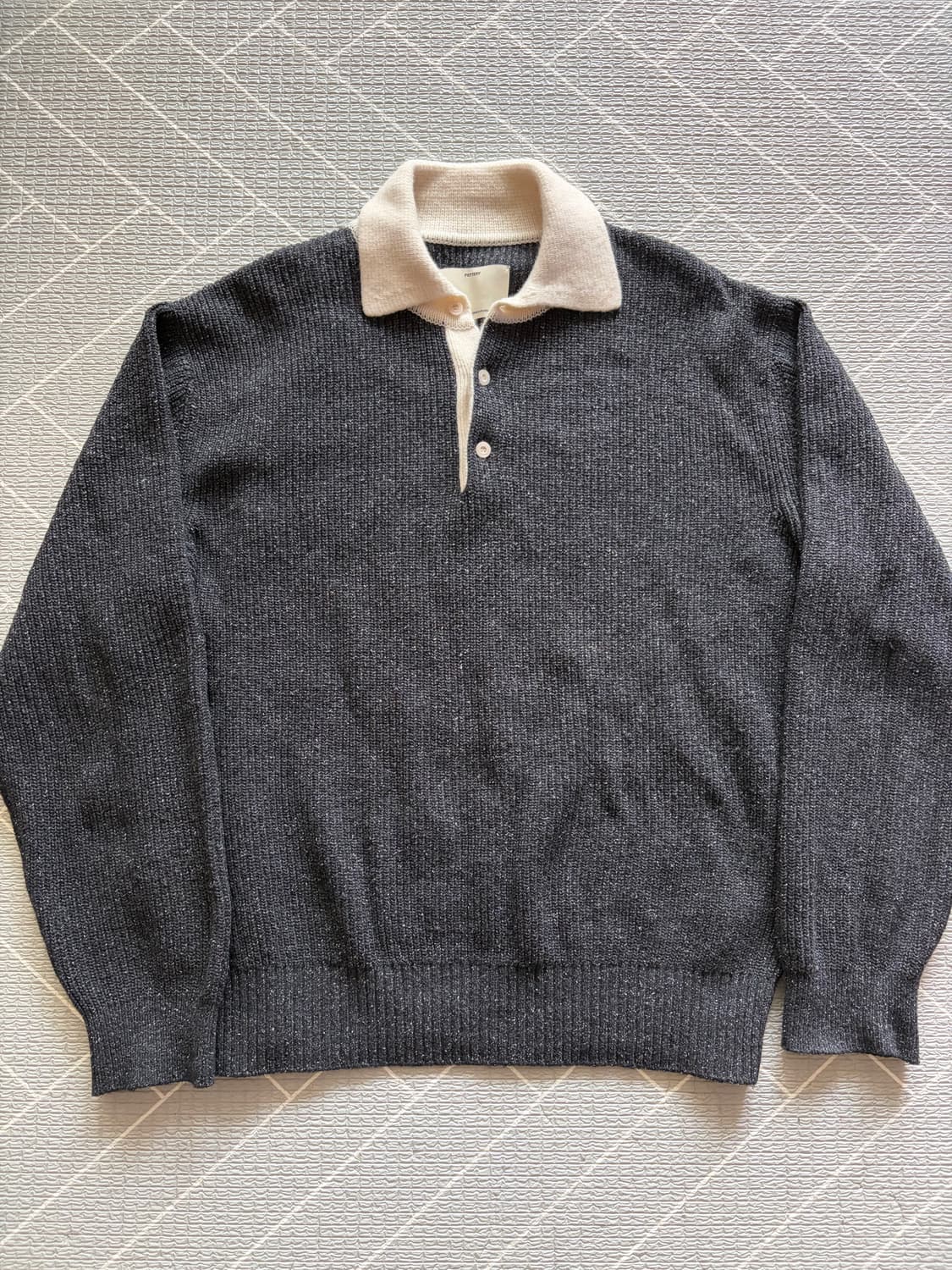 포터리 럭비 폴로 니트 [차콜, 3size] 상품이미지1