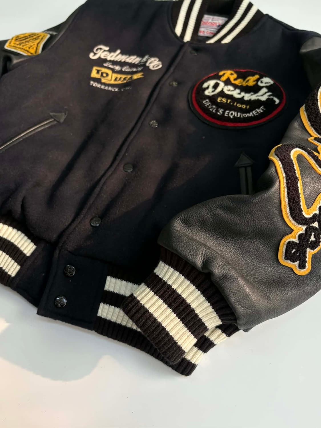 [44] 테드컴퍼니 테드맨 가죽 바시티 자켓 상품이미지7