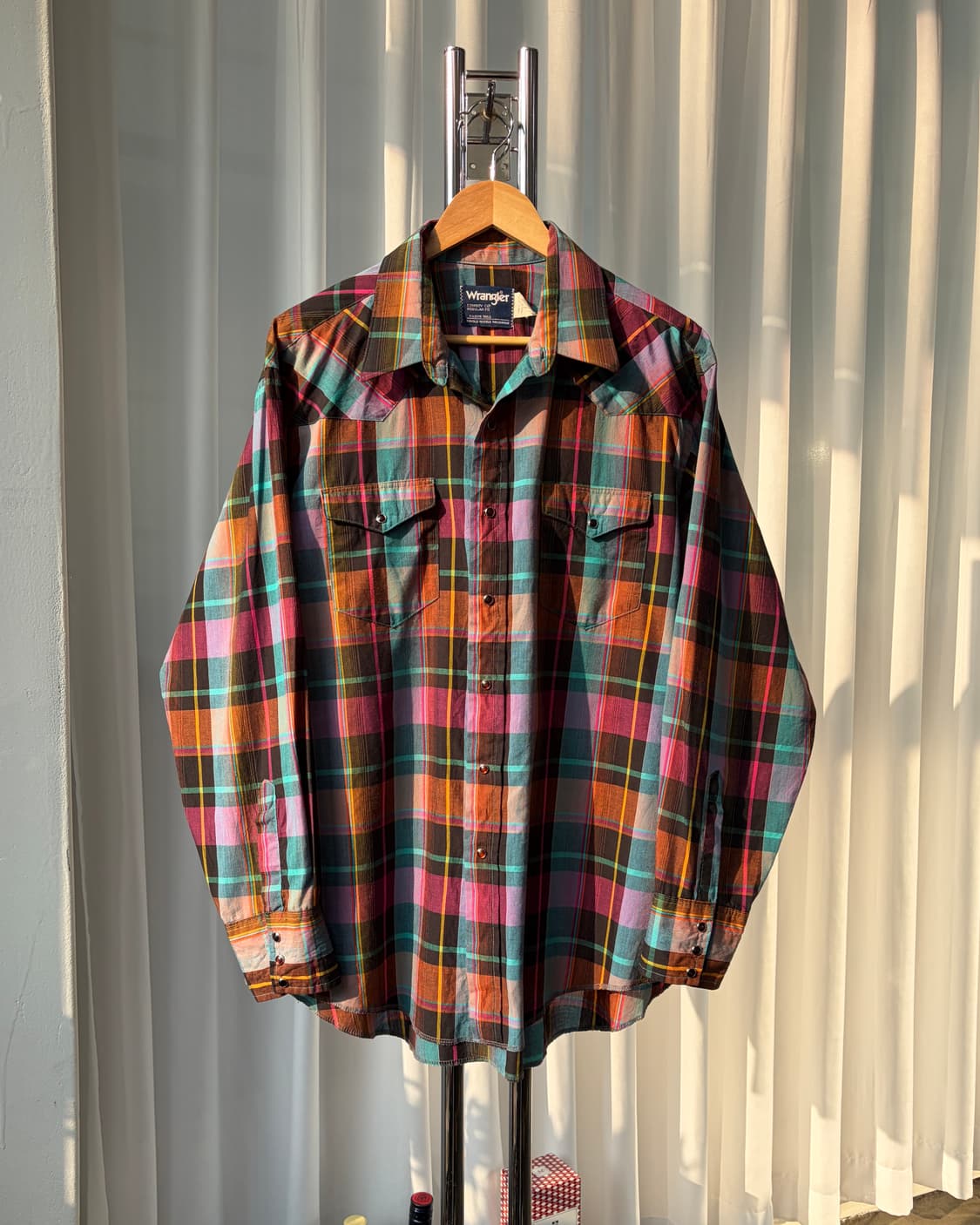 [XL]랭글러 Wrangler 마드라스 카우보이 웨스턴 셔츠 상품이미지2