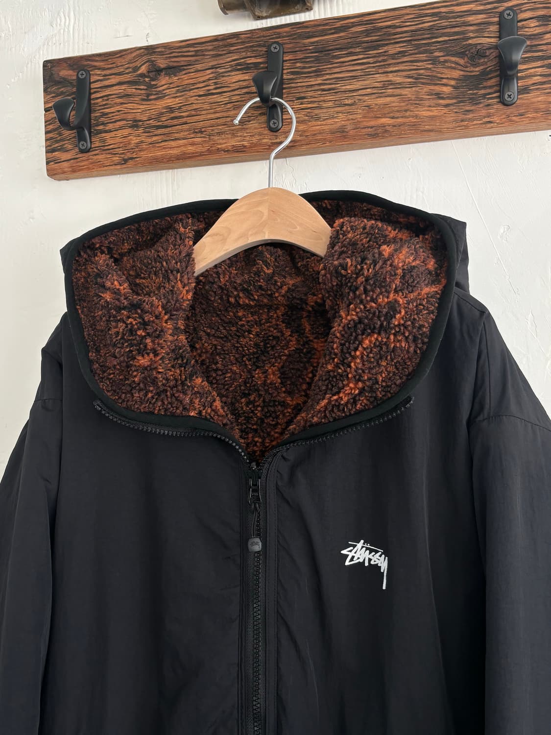 Stussy 스투시 스네이크 자카드 쉐르파 리버시블 자켓 상품이미지3