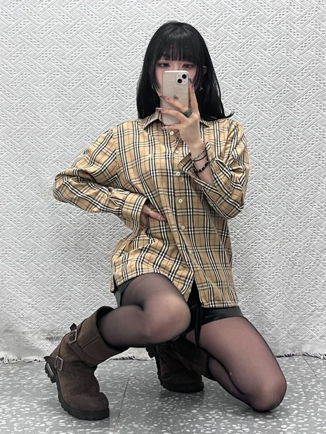버버리 모던 캐주얼 레트로 노바 체크 셔츠 40 C11573 상품이미지1