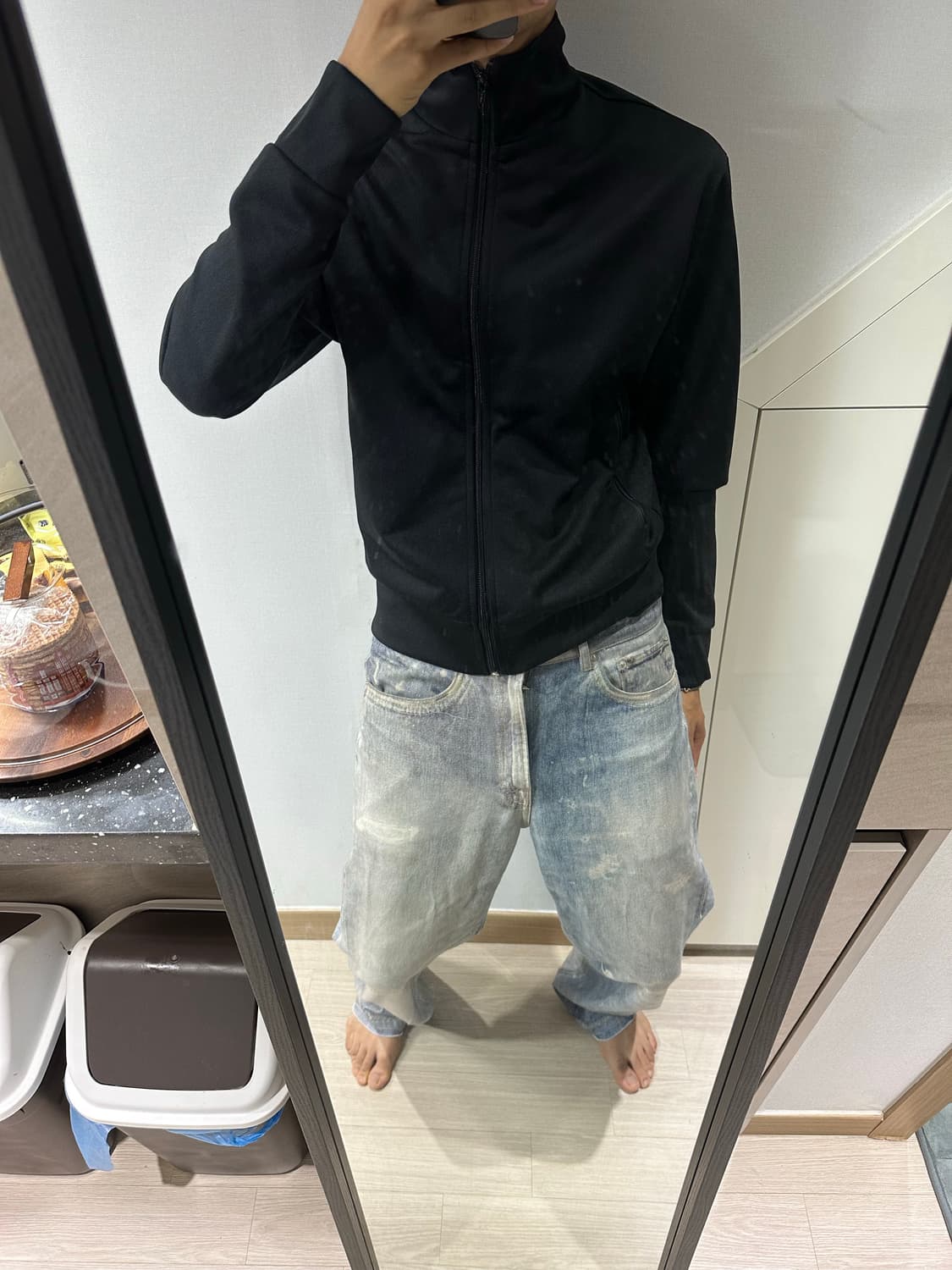 선플라워 블랙 저지 집업 M  상품이미지6