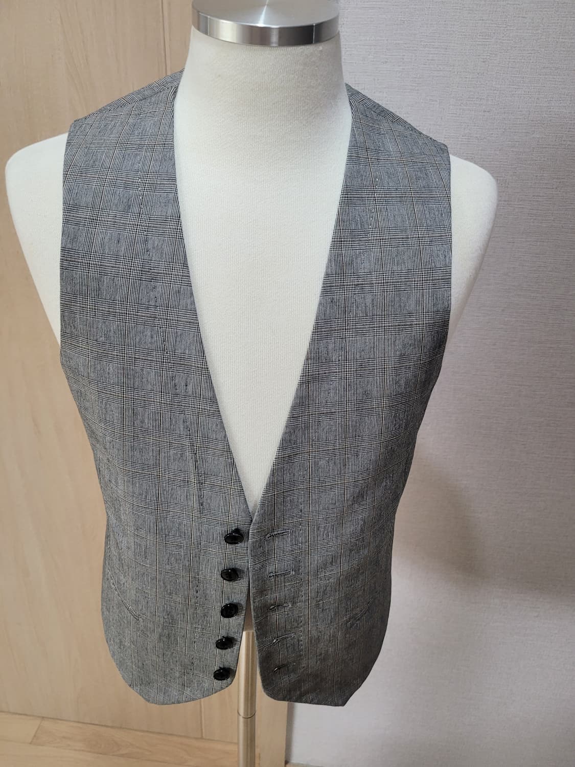 스파오포맨 SPAO for men 5버튼 체크 베스트 100 그레이 상품이미지7