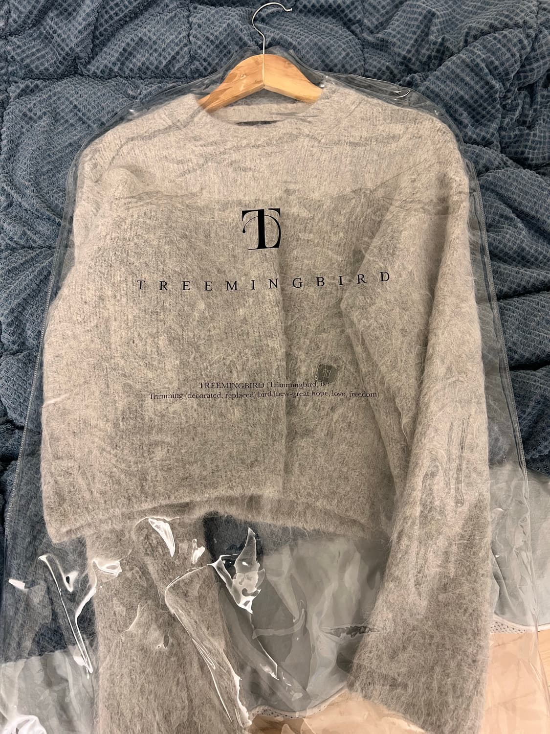 트리밍버드 알파카 크롭 니트 그레이 상품이미지6