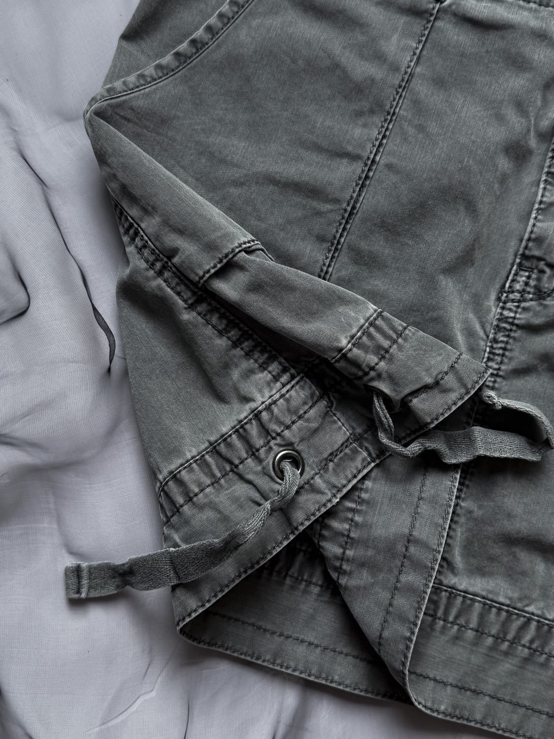 Charcoal Two-Button Mini Skirt 0332 상품이미지5