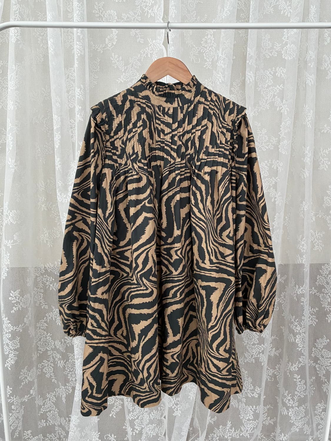 36) 가니 GANNI 지브라 패턴 미니 원피스 상품이미지1