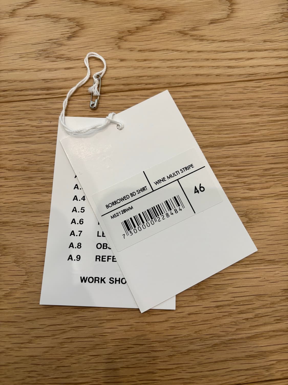 스투시 x 아워레가시 워크샵 보로우드 셔츠 와인 멀티 스트라이프 S 상품이미지4