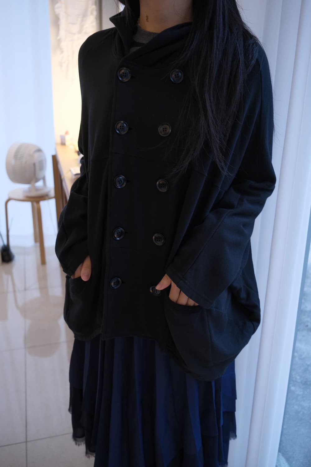 Dolman double breasted hood cardigan 상품이미지1