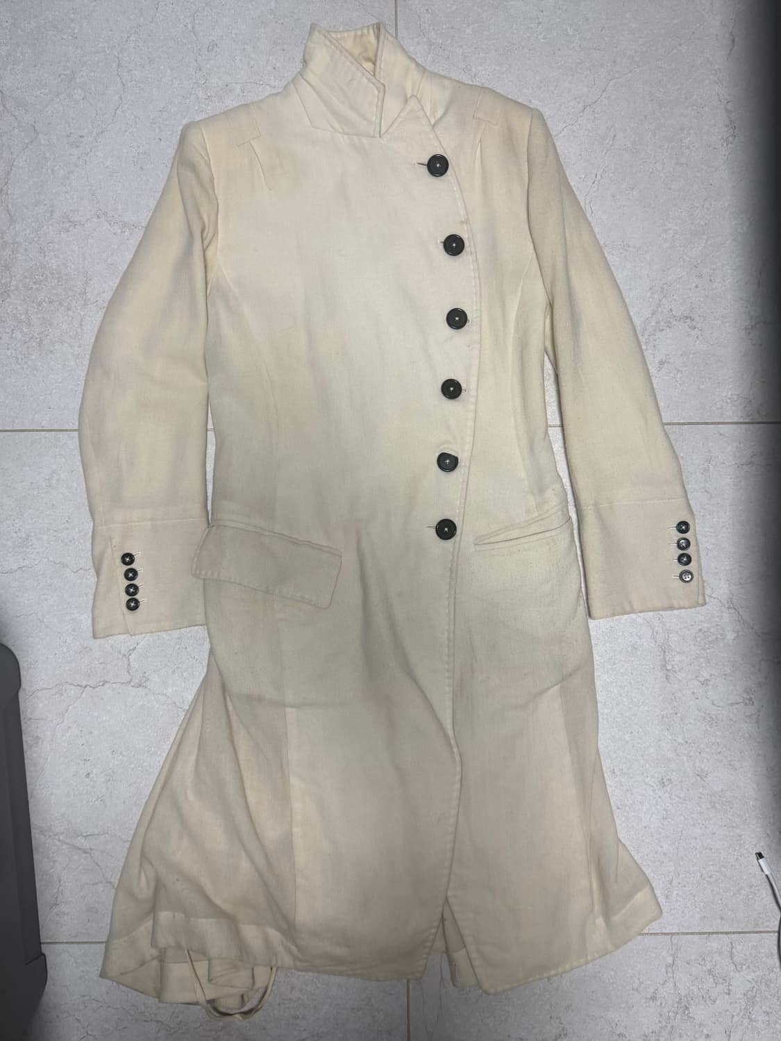 Ann Demeulemeester fw07 화이트 울코트  상품이미지2