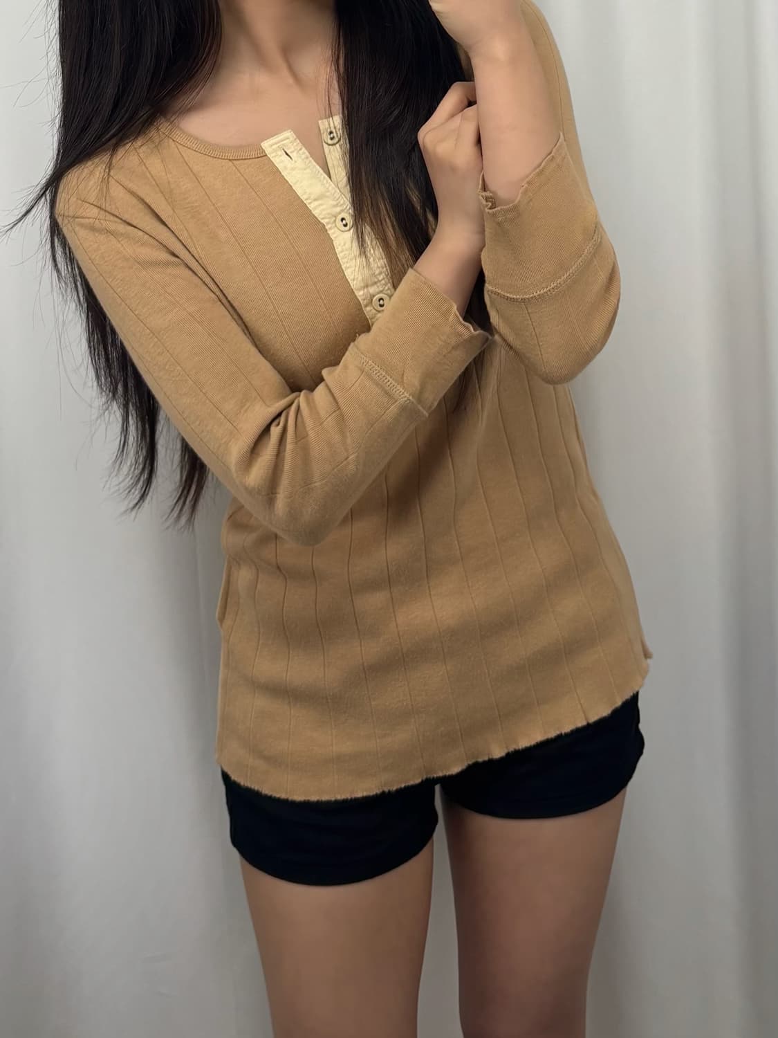 폴로 베이지 코튼 니트 상품이미지1