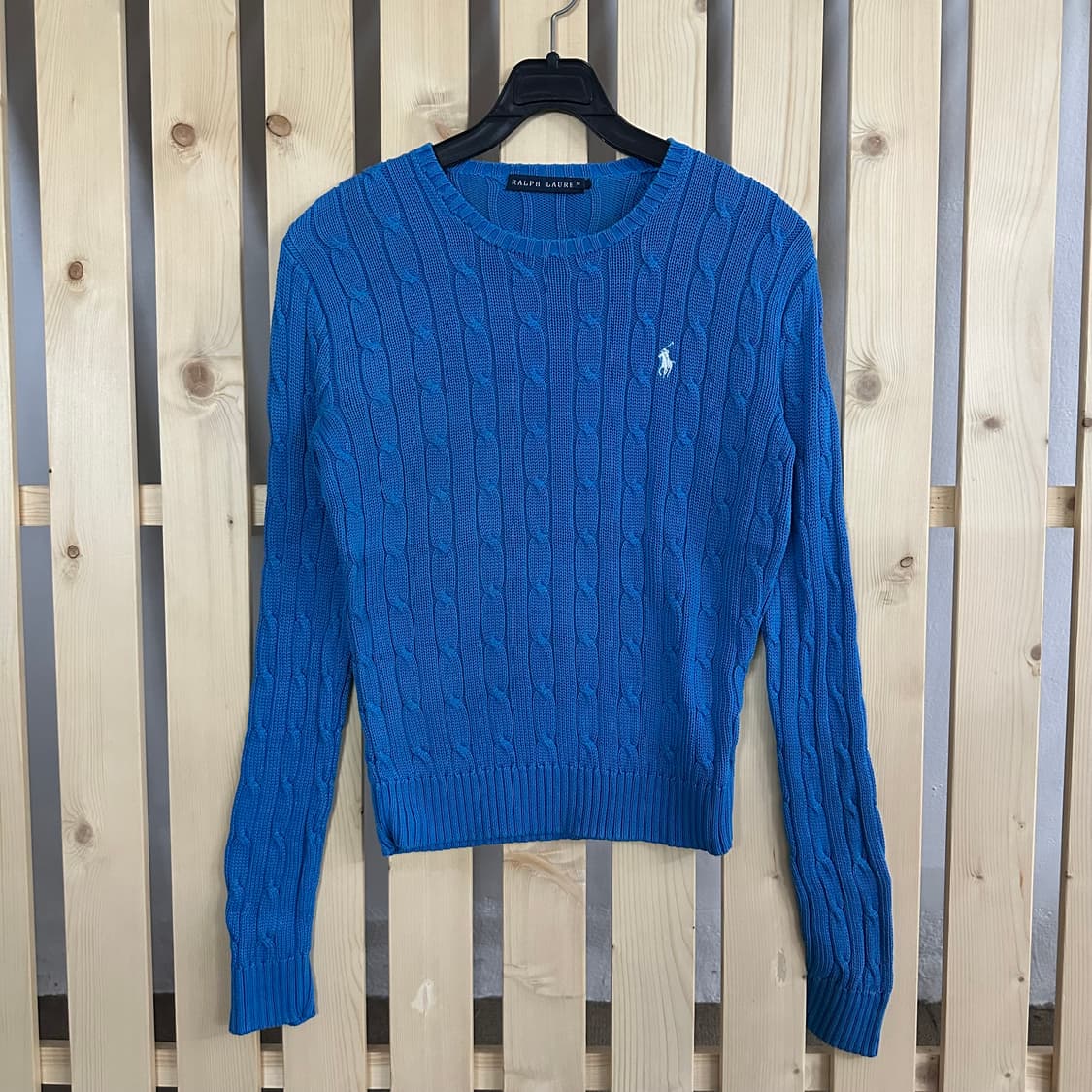 (S) 폴로 블루 케이블 니트 스웨터 상품이미지1