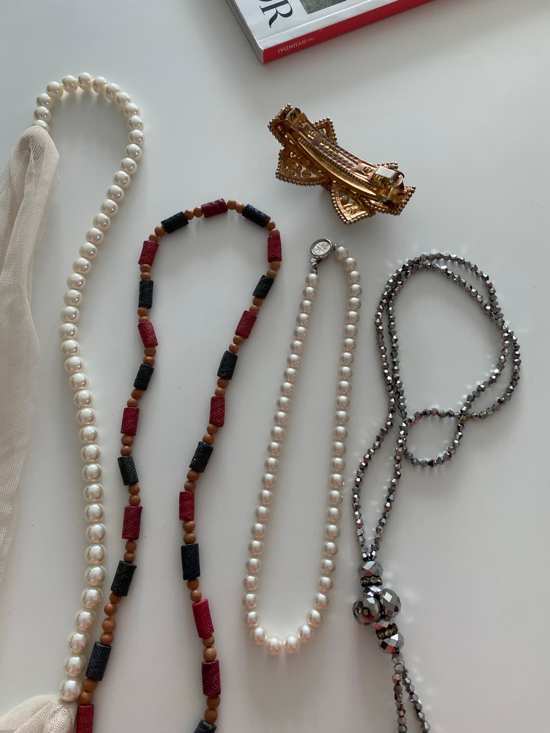 빈티지 비즈 모조진주 목걸이 일괄 상품이미지5