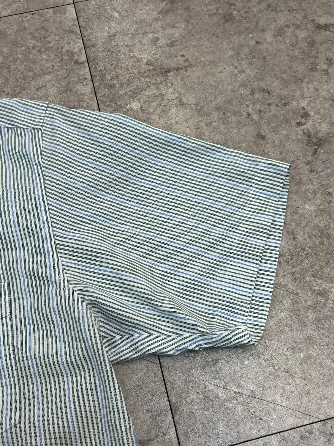 에디바우어 스트라이프 포켓 반팔 셔츠 스카이블루 M #csz3547 상품이미지6