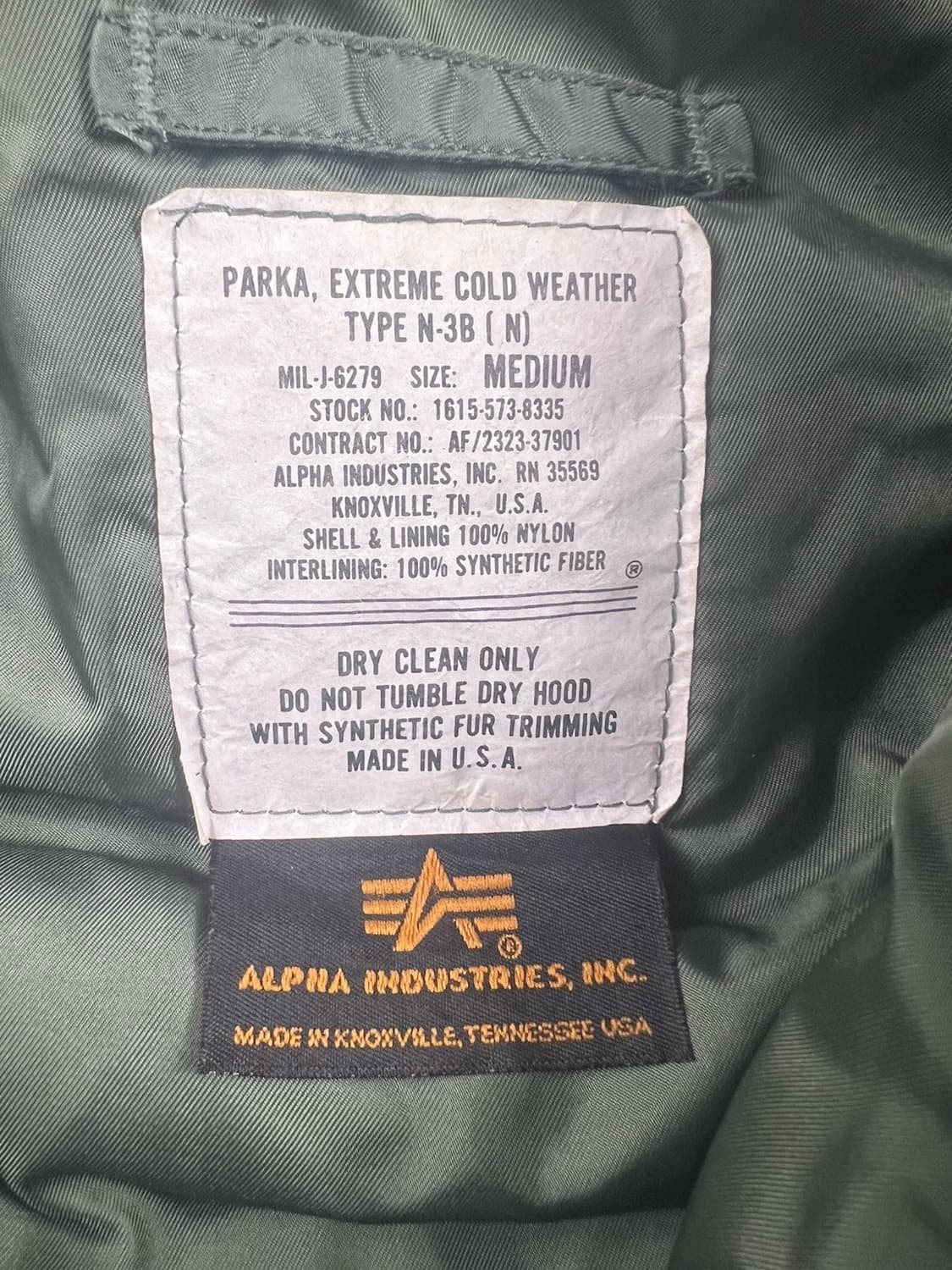 80s 알파 인더스트리 정품 N-3B 빈티지 파카 상품이미지4