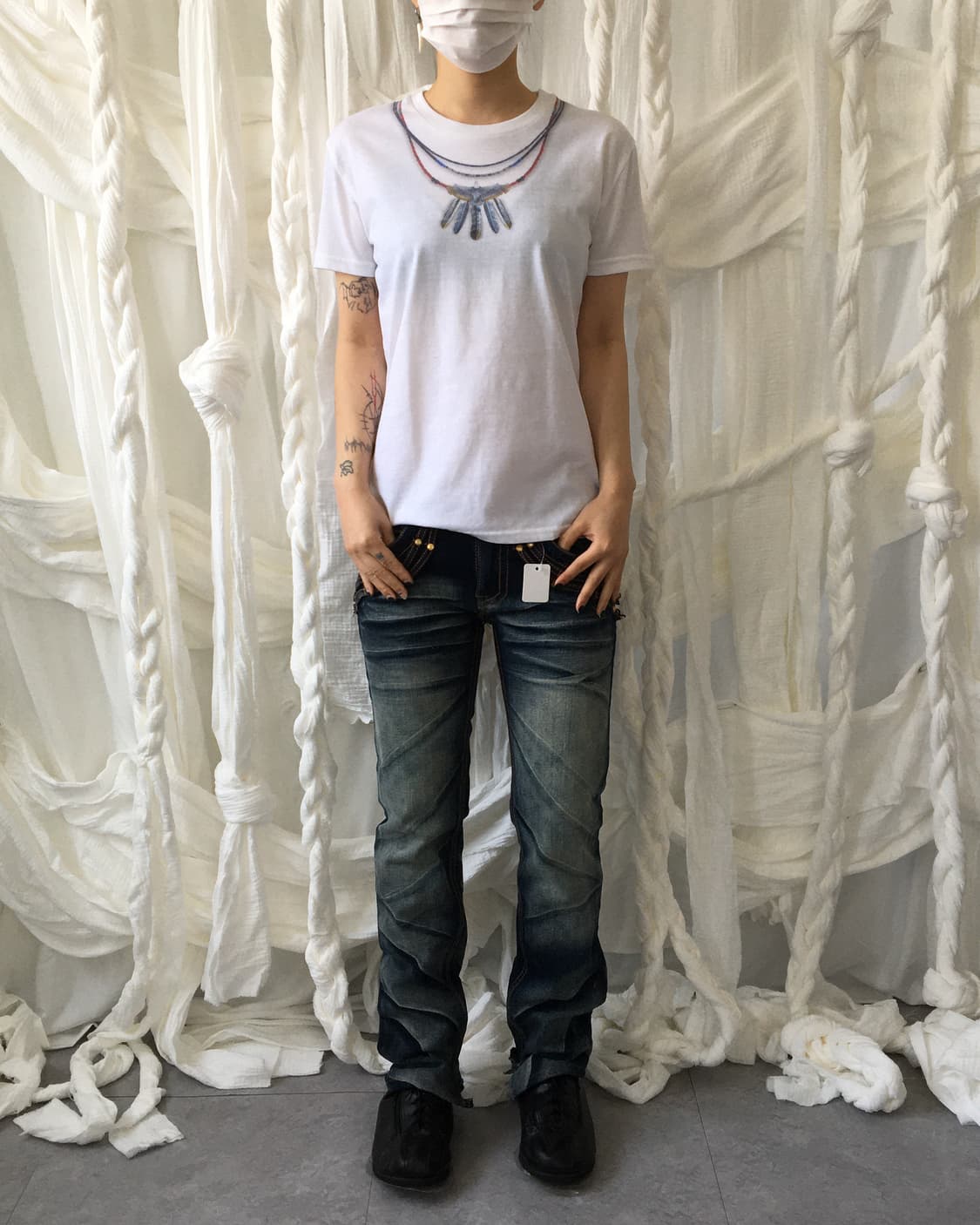 Berning sho necklace printing t shirt 상품이미지1
