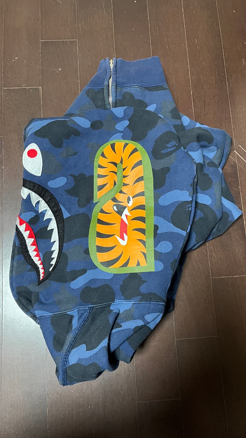 베이프 샤크후드 청계 네이비 XL 네고가능 상품이미지4