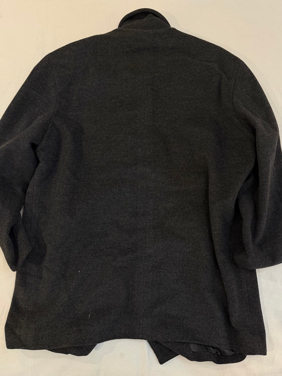 90s YSL 입생로랑 포켓로고 발마칸 울 코트 딥그레이 상품이미지4