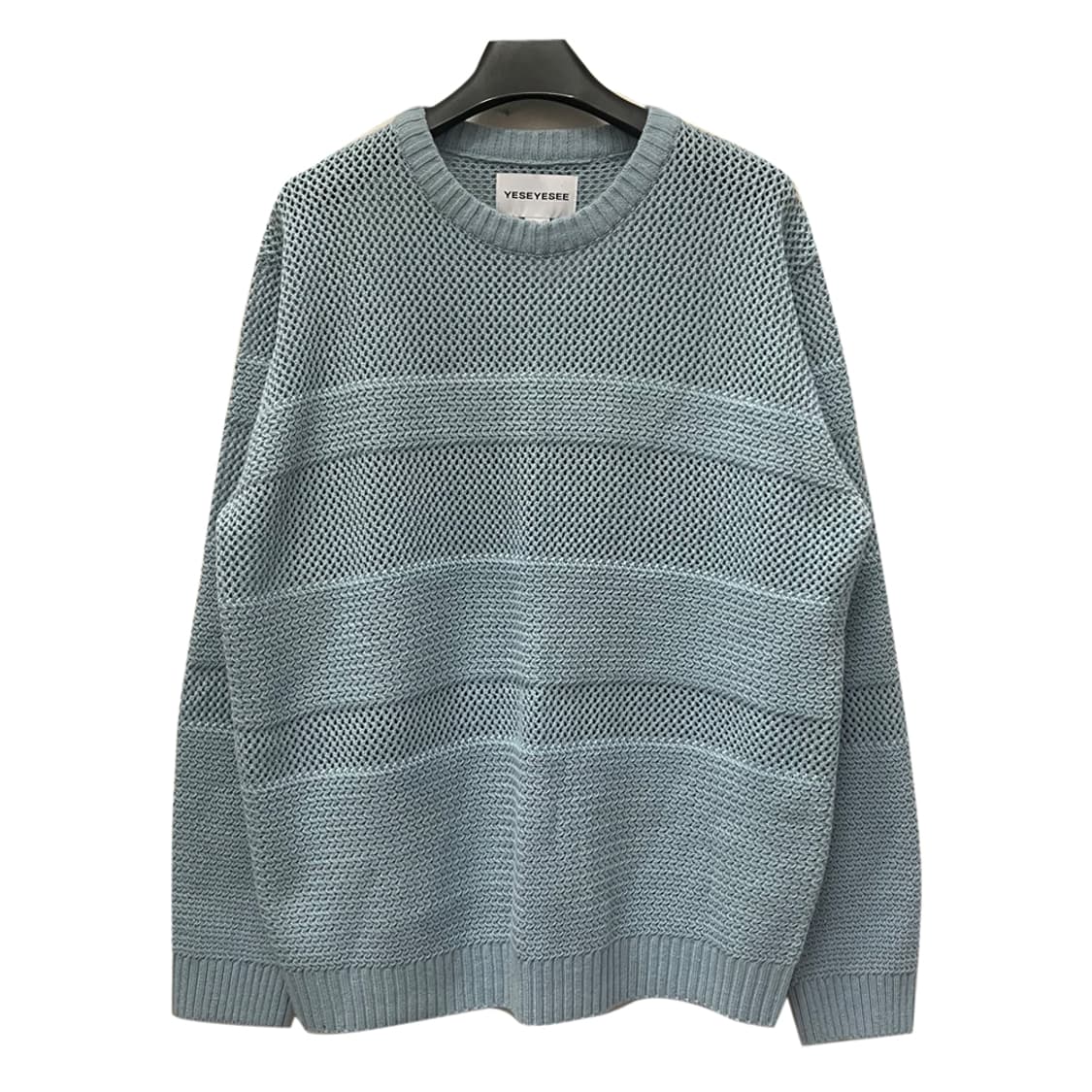 예스아이씨 스카이블루 Net 크루넥 니트 L 상품이미지1