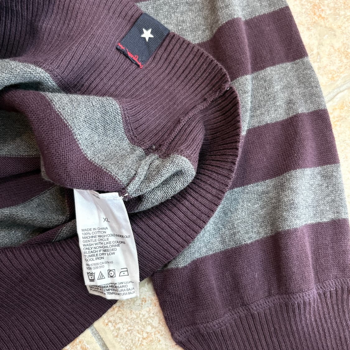 [XL] Nautica purple stripe cotton knit 상품이미지5