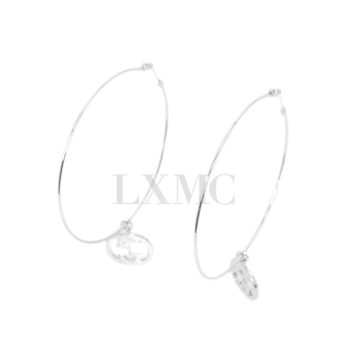 구찌 링 귀걸이 18K 화이트골드 GG 로고 후프 이어링 상품이미지5