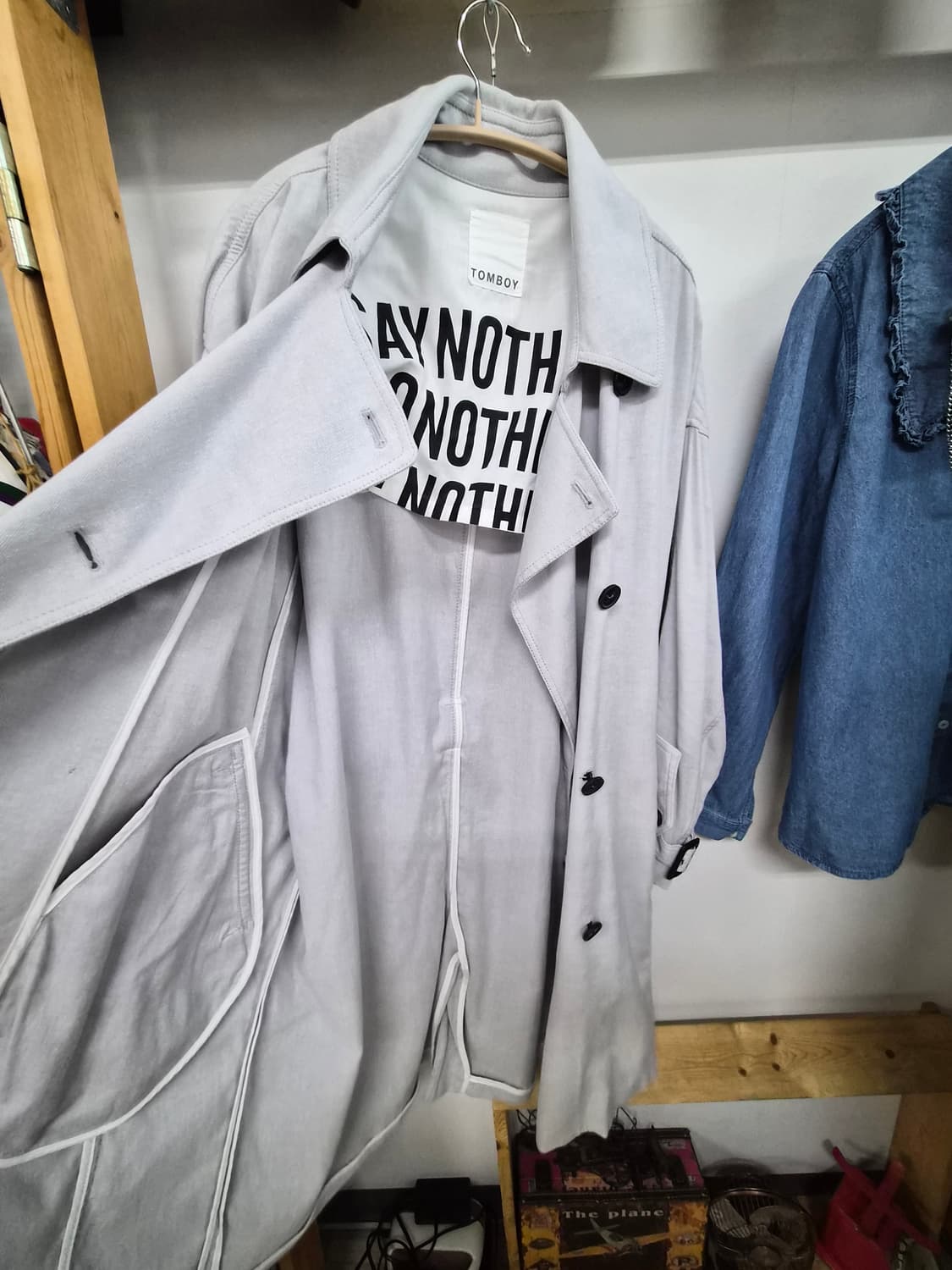 톰보이 더블 버튼  벌룬 트렌치 코트 상품이미지8