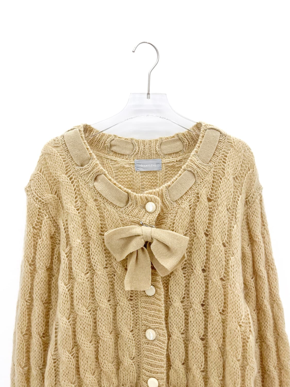 빈티지 리본 울 블렌드 가디건 상품이미지5