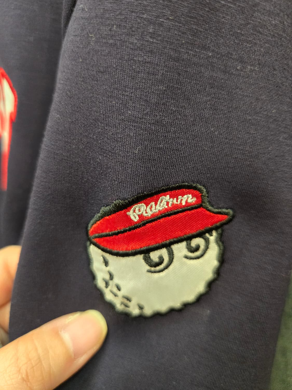 말본 골프 (MALBON GOLF) 네이비 배색 맨투맨 티셔츠  상품이미지3