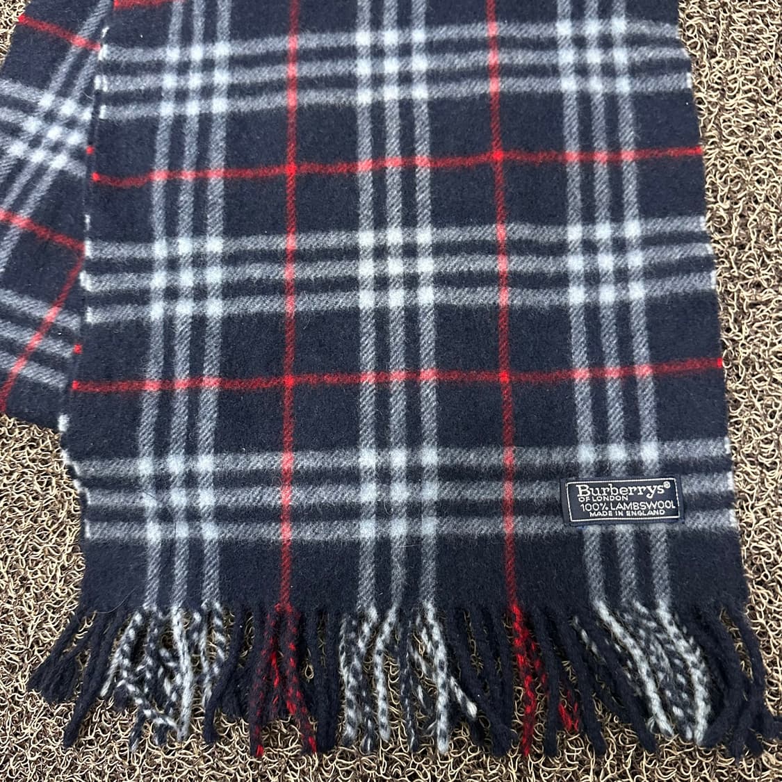 버버리 램스울 체크 머플러 목도리 네이비 상품이미지2