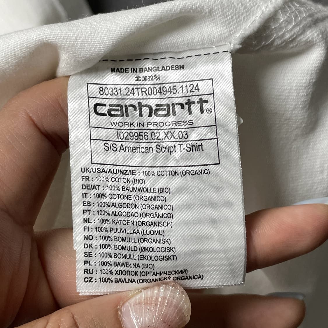 CARHARTT 칼하트 화이트 자수 반팔 티셔츠 A01197 상품이미지10