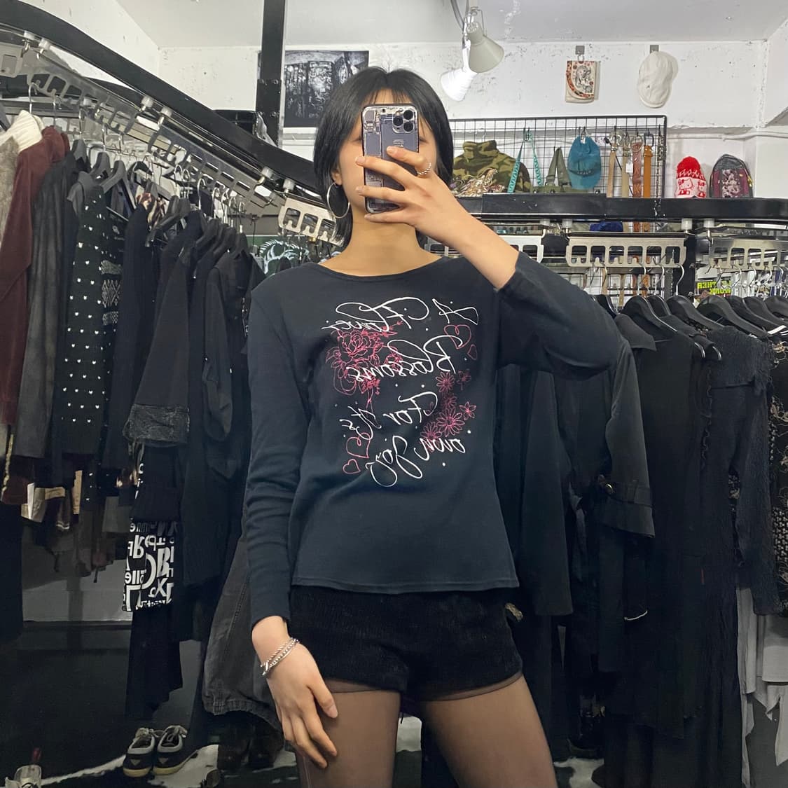 Cookie house 비즈 플로럴 프린팅 롱슬리브 상품이미지1