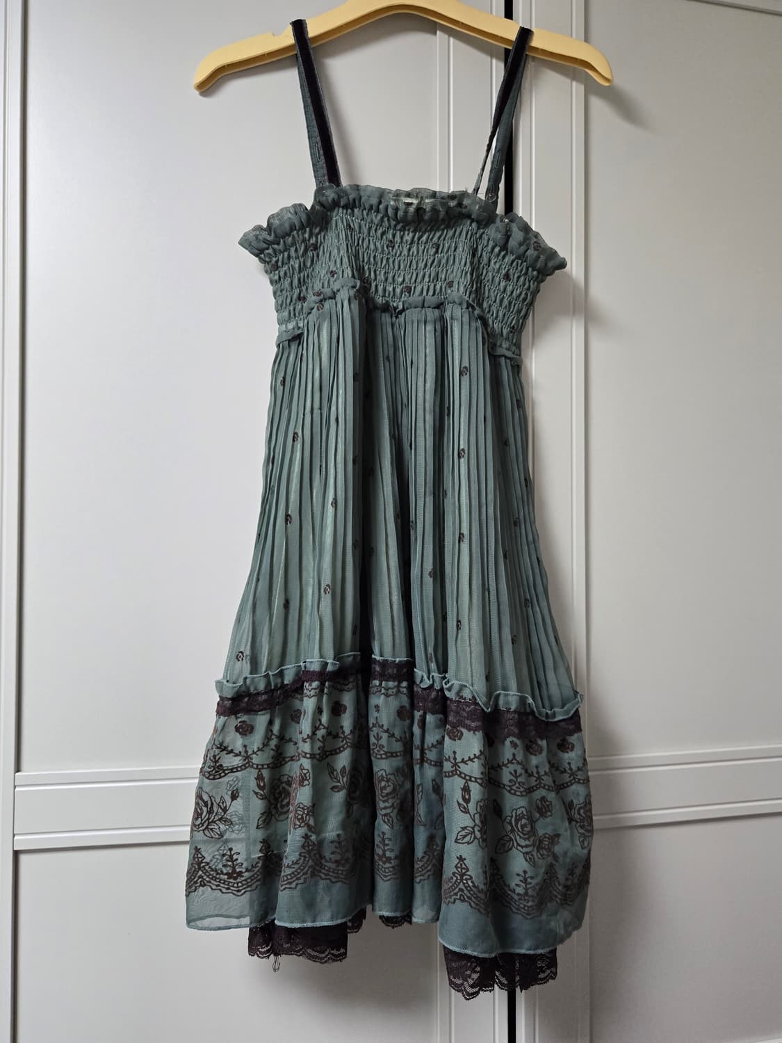 엑시즈팜 롱원피스 초코민트 그린 일브 모리걸 페어리 상품이미지2