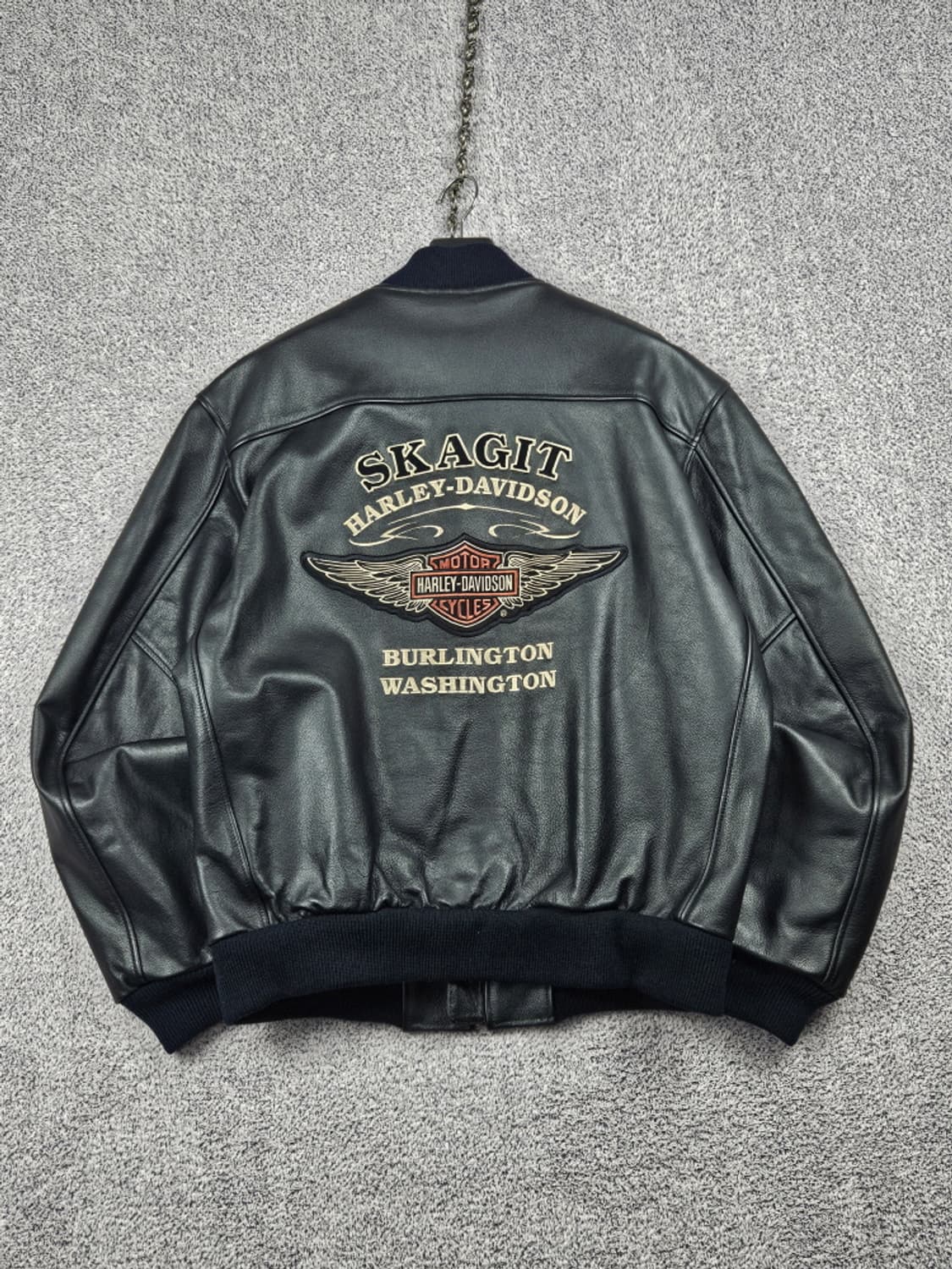 할리데이비슨 스캐짓 벌링턴 워싱턴 자수로고 가죽자켓 (M) / 10184 상품이미지1
