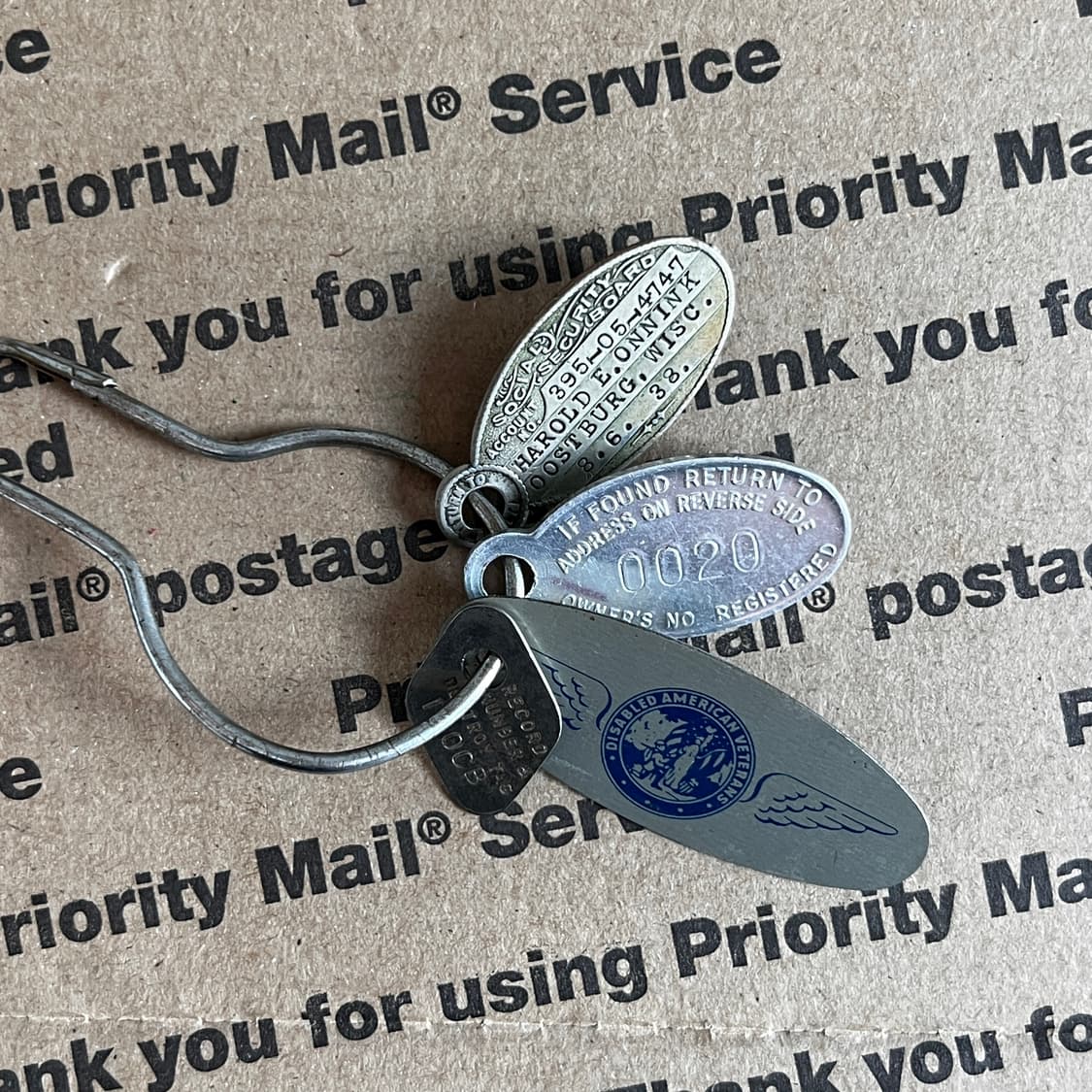 90s vtg Vintage Tag Keyring Set 상품이미지2