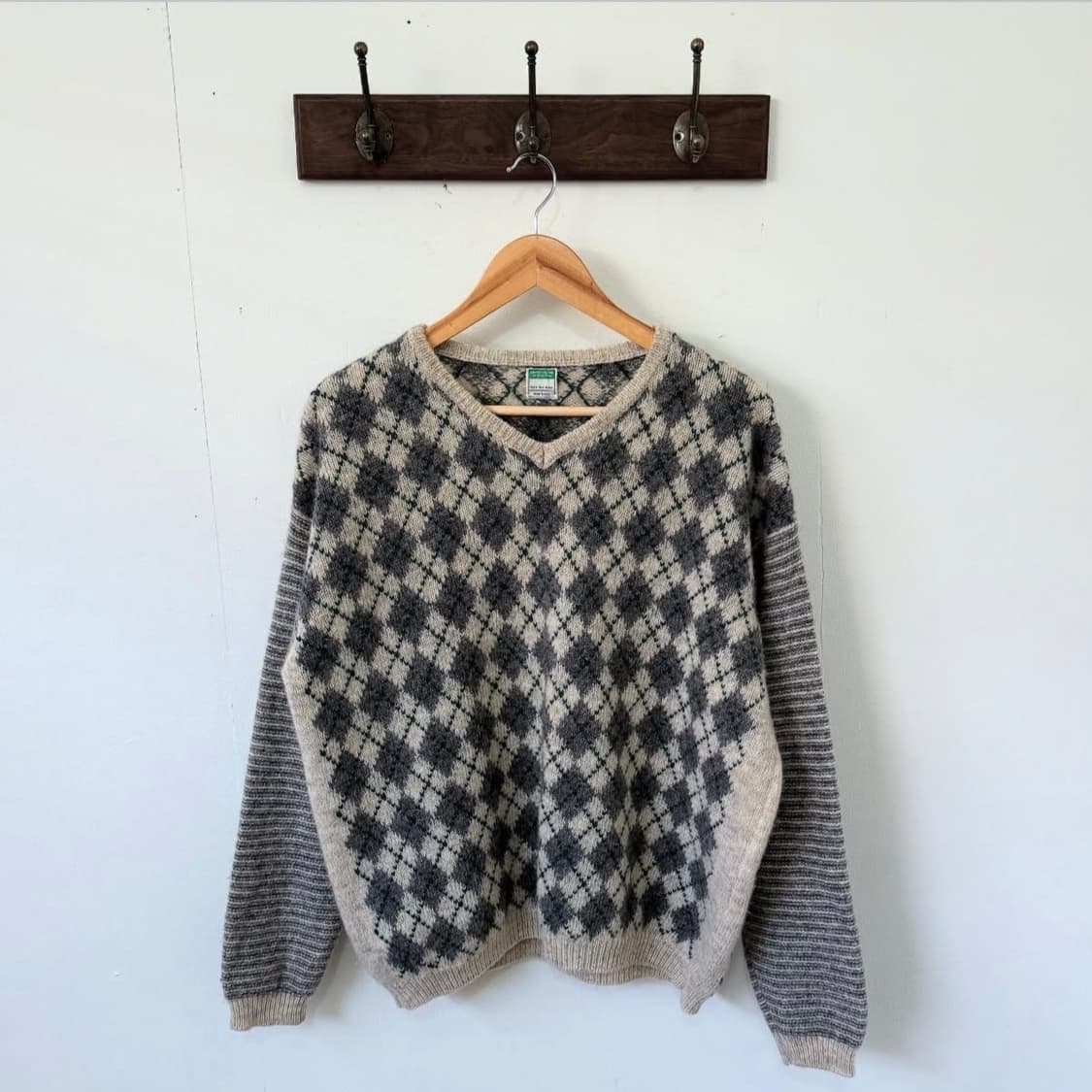 90‘s 베네통 아가일 울 니트 상품이미지3