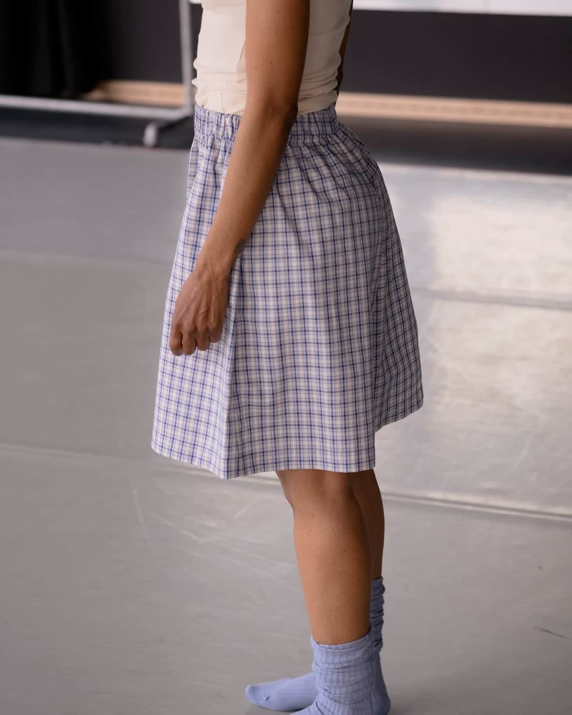 (S,M) 베이스레인지 Claude 체크 쇼츠 /블루 상품이미지3