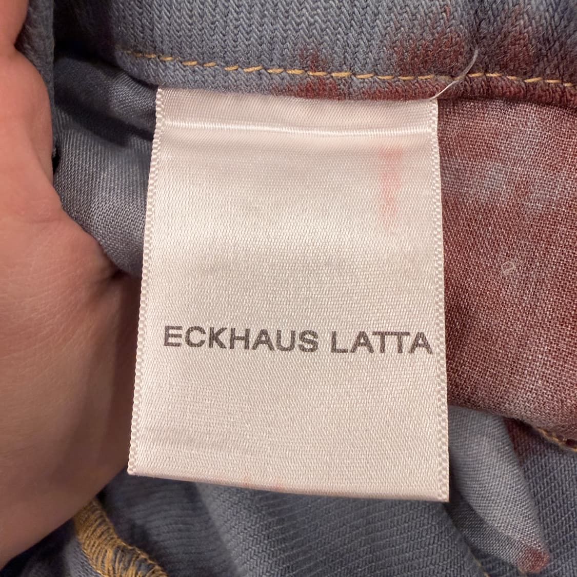 ECKHUS LATTA 투톤 와이드 데님 팬츠 상품이미지6