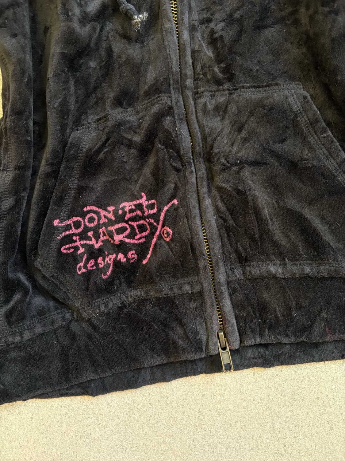 에드하디 벨벳 후드집업 상품이미지6