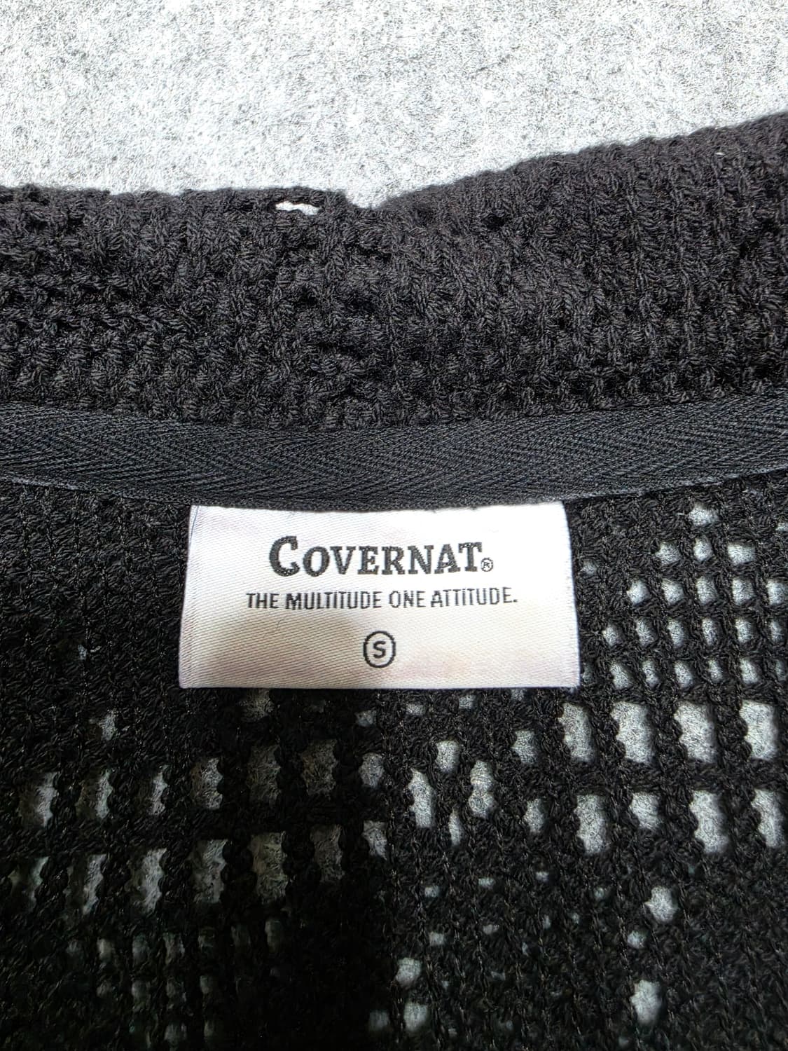 커버낫 크로셰 베이직 오픈카라 라운드 니트 반팔 셔츠 S 상품이미지4