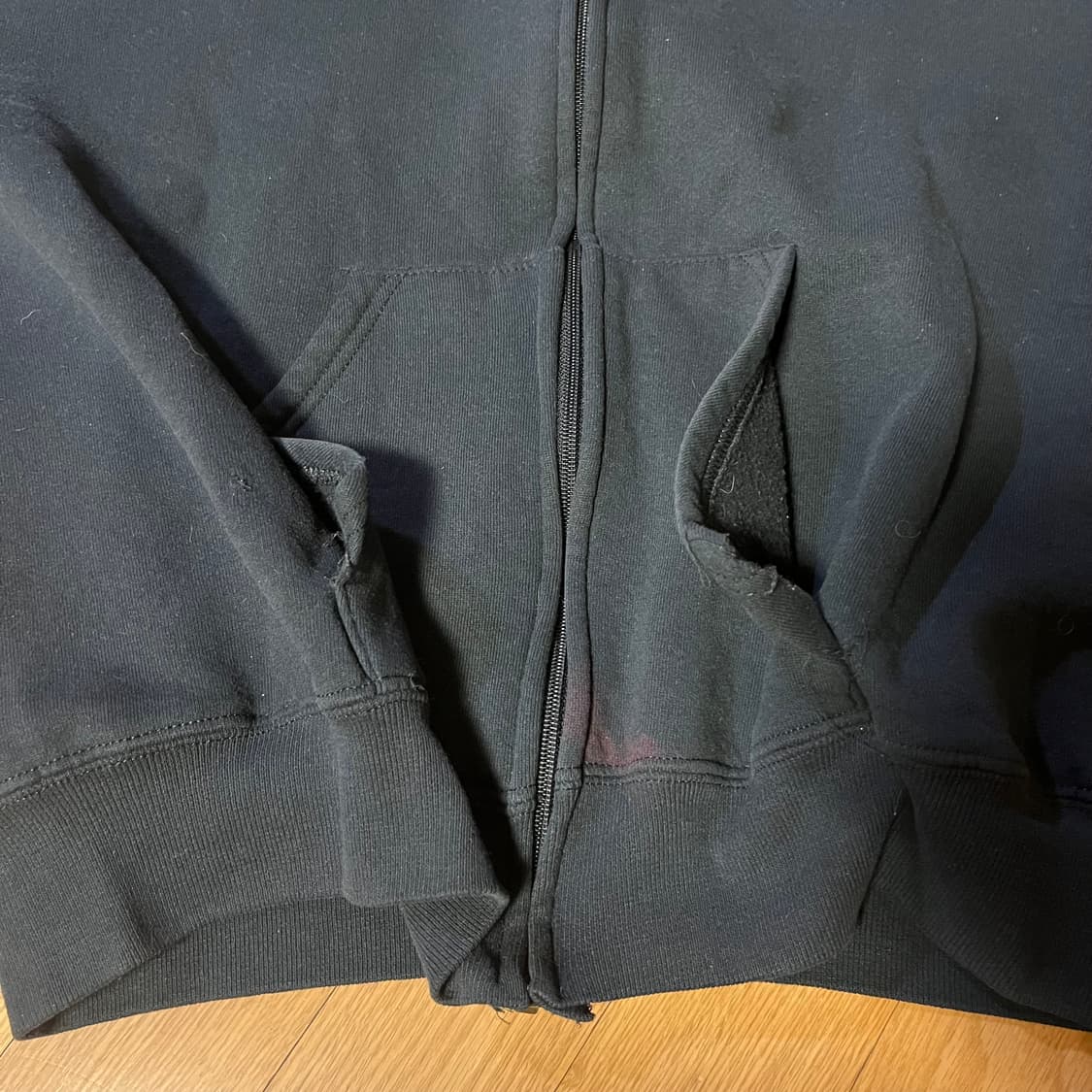 [XL] 90s 빈티지 러셀 후드집업 블랙 상품이미지7