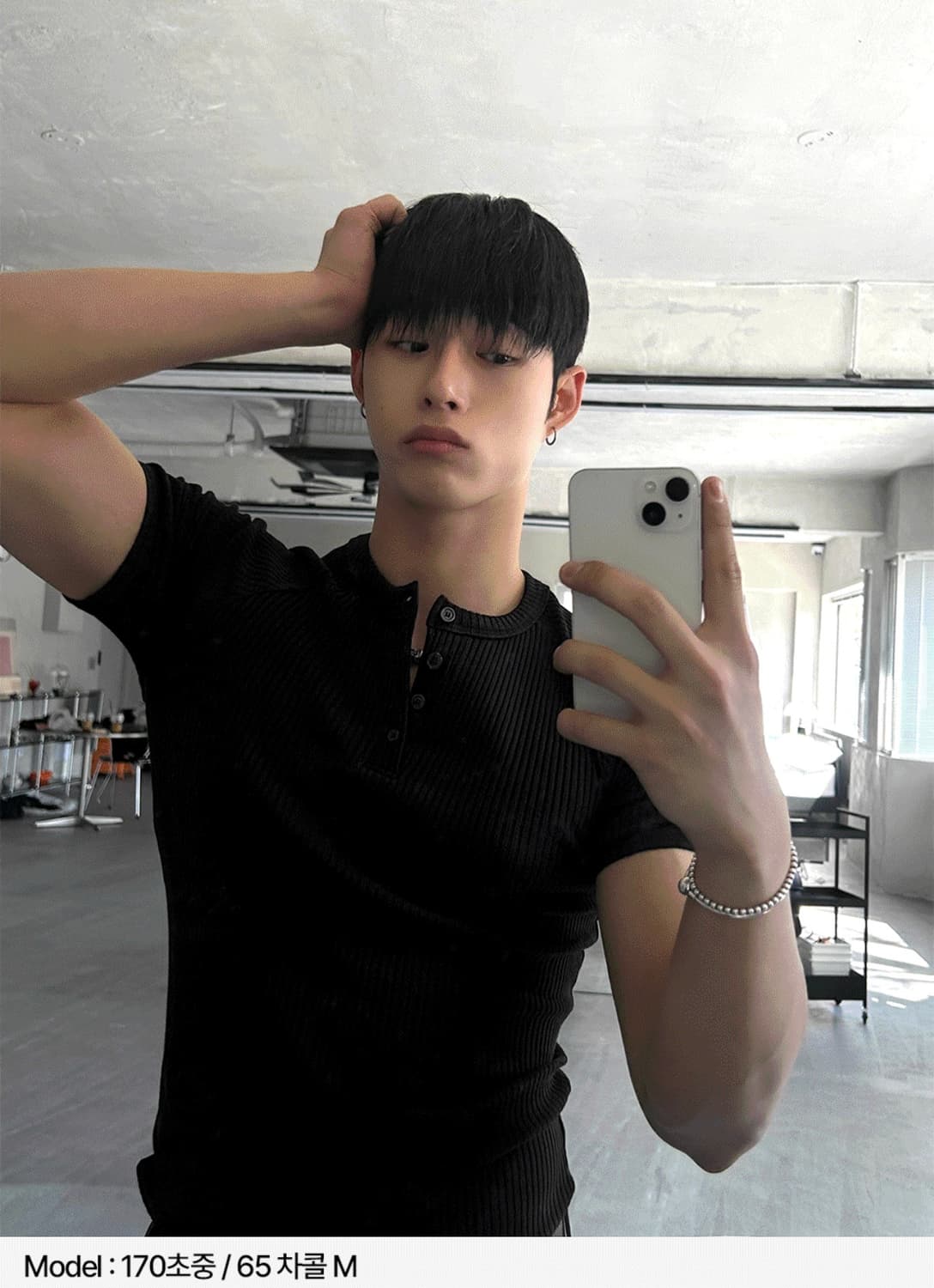 코시하루 머슬핏 니트 반팔 L 상품이미지4