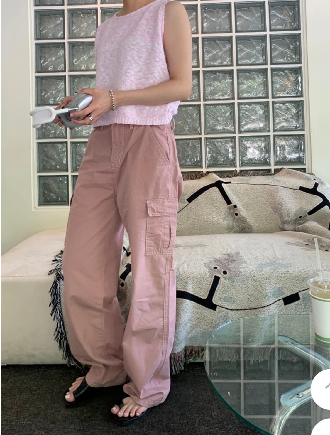 인더모드 inthemode 스티치 카고 코튼팬츠 상품이미지1