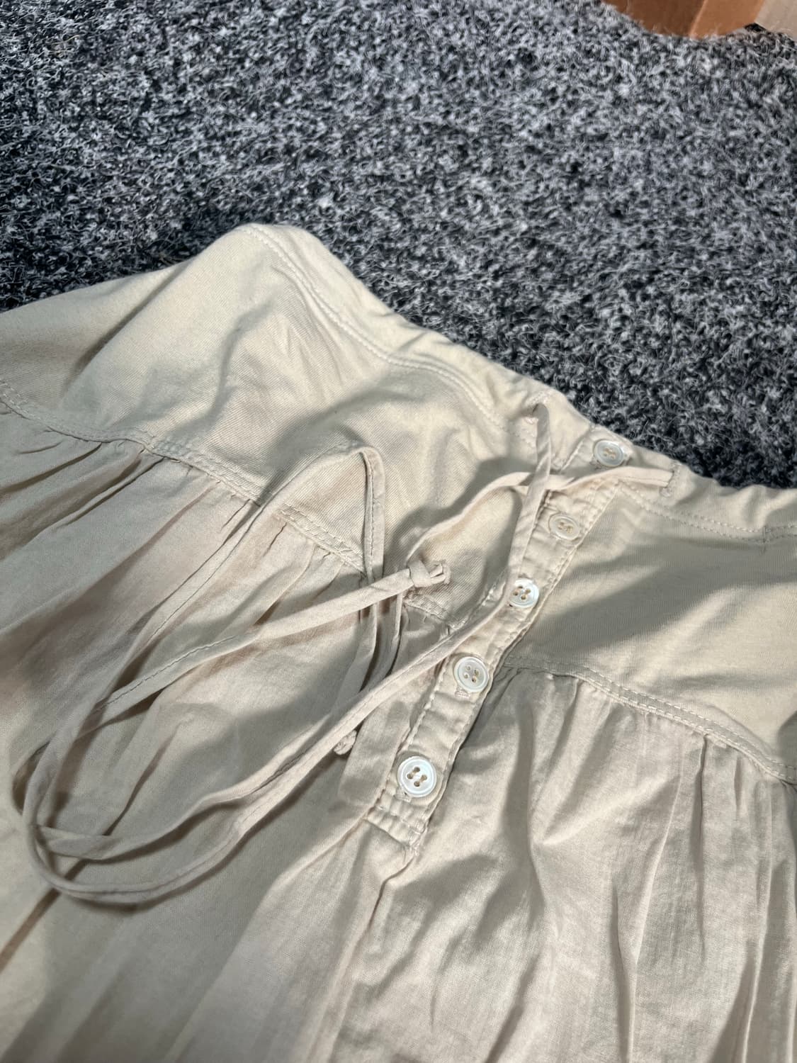 제임스 펄스 모리걸룩 아이보리 스커트 1사이즈 상품이미지4