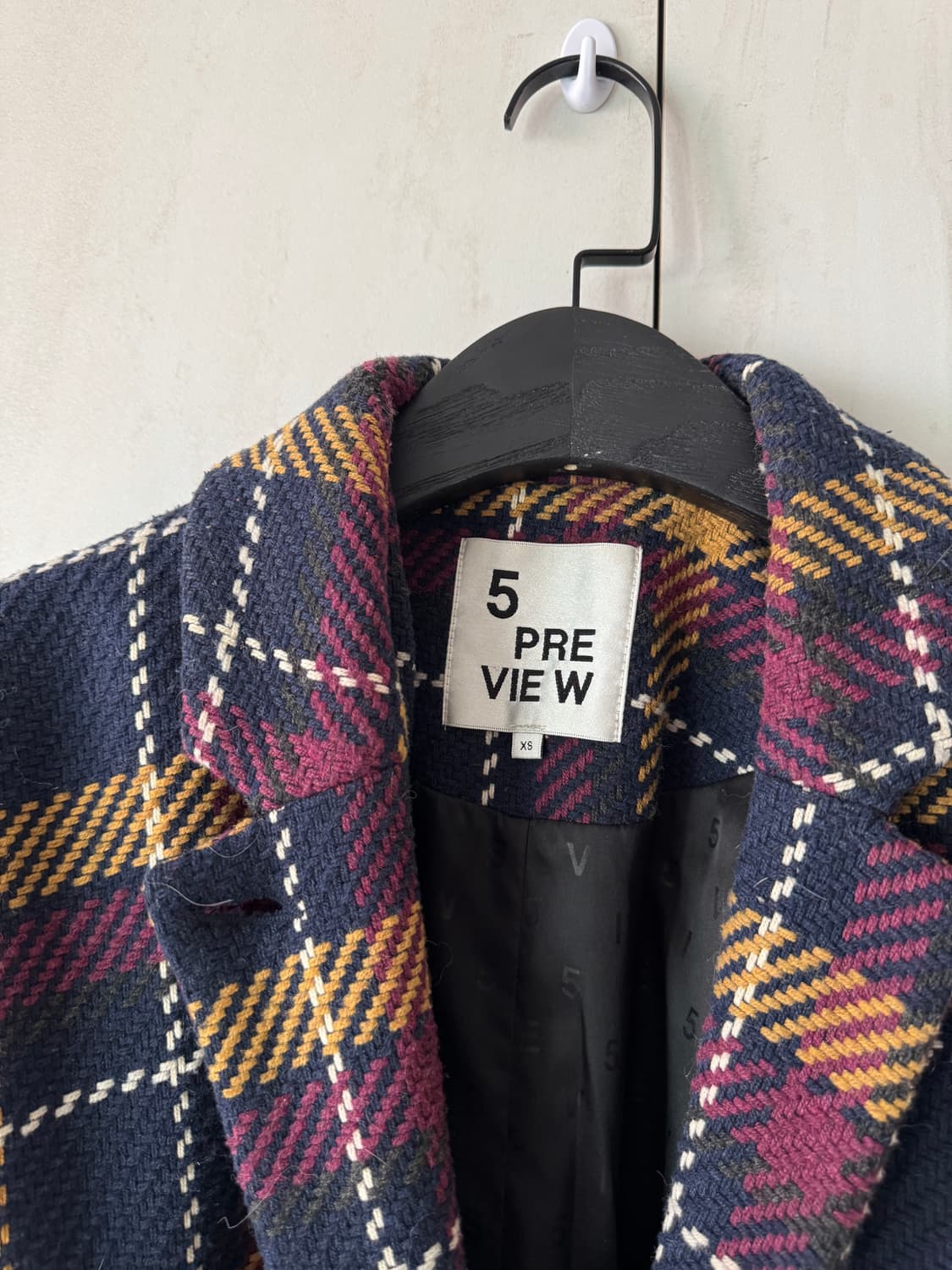 이태리 브랜드 컨디션 최상 5 PRE VIEW 체크 코트 XS(44,55 상품이미지8