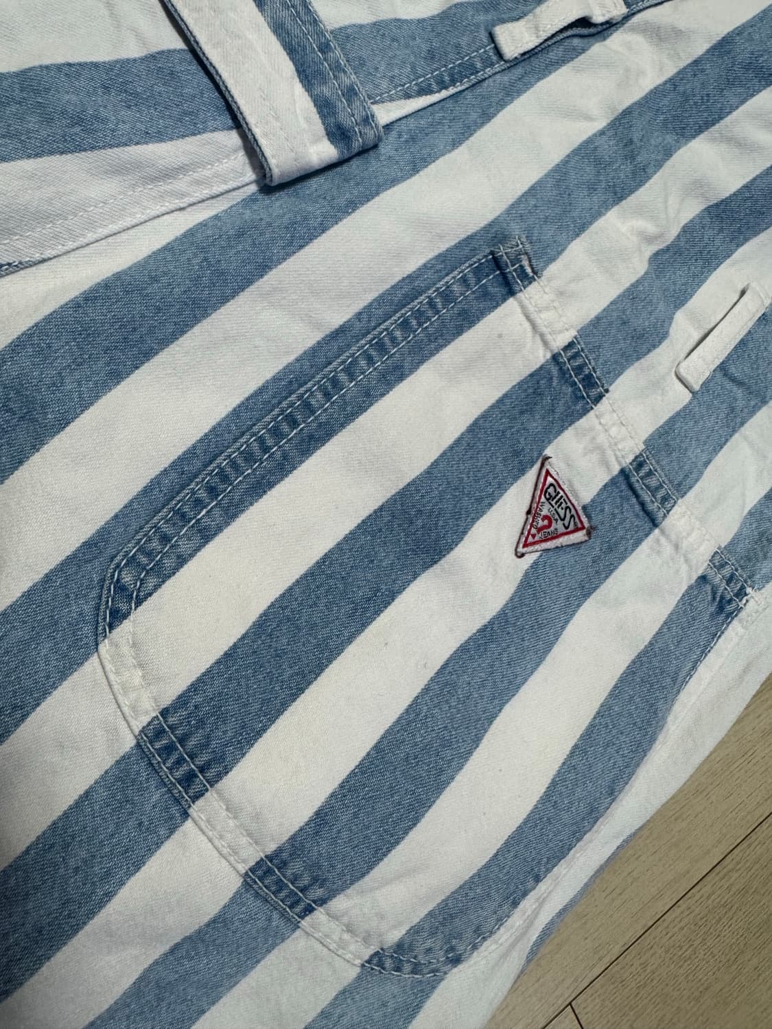 90s 게스 스트라이프 오버롤 (희귀매물) 상품이미지5