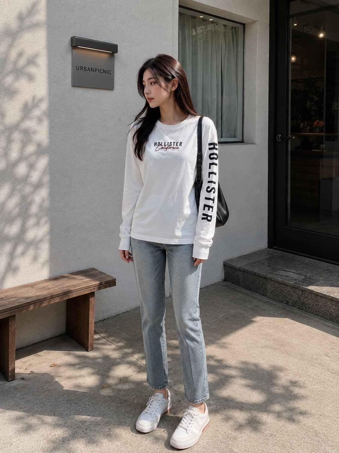홀리스터 스펠아웃 화이트 롱슬리브 s 상품이미지3