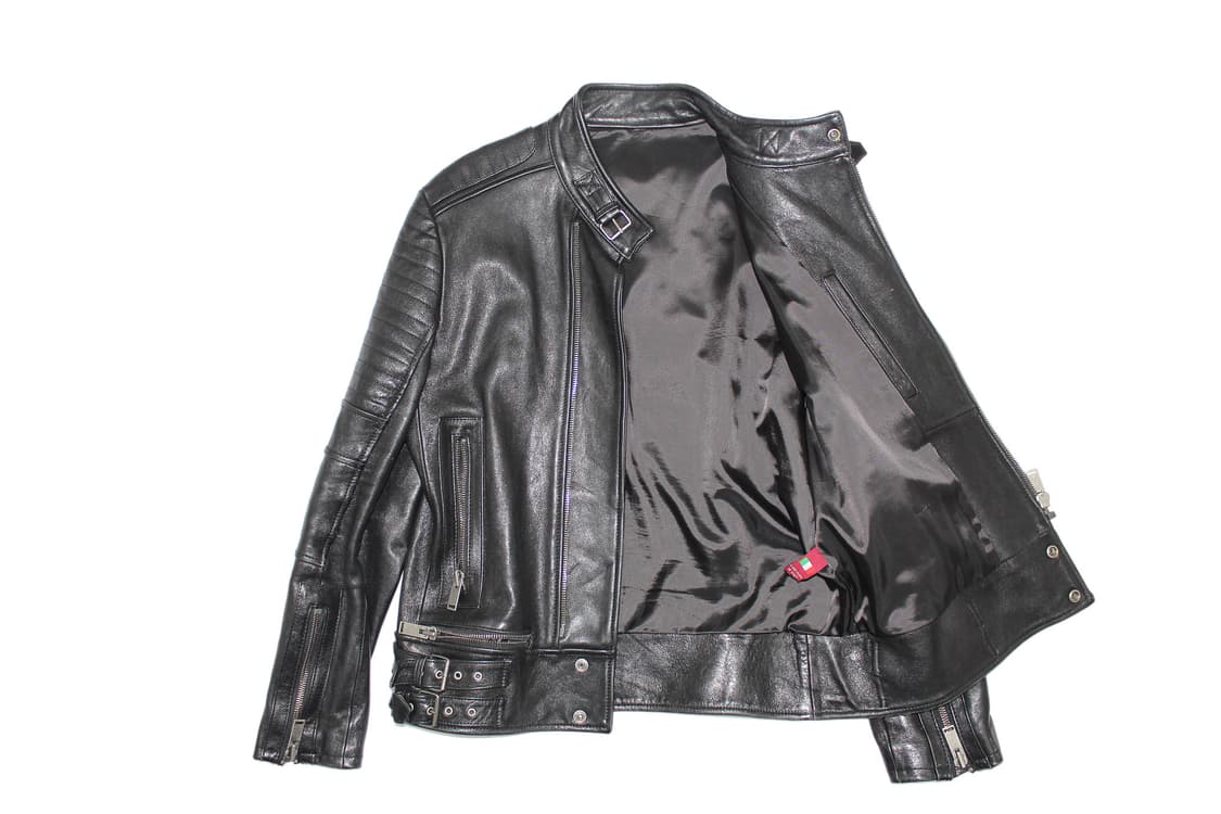 2000s JAPAN 램스킨 싱글 레더 바이커 자켓 상품이미지5