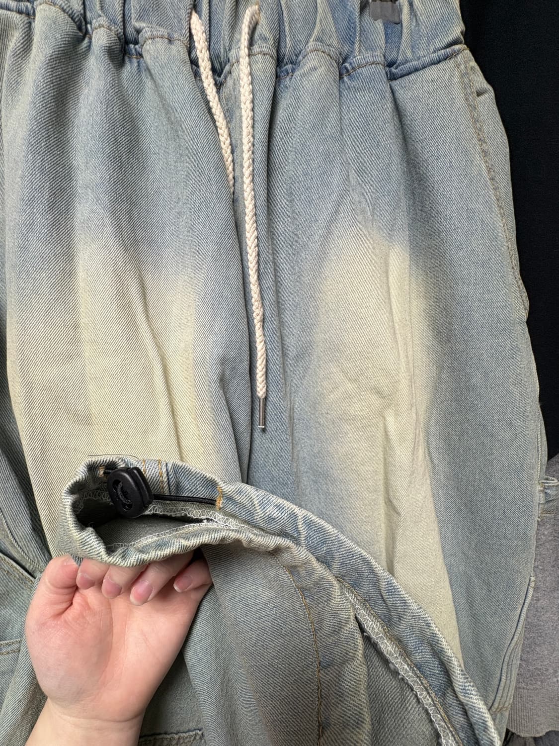 옐로우 워싱 데님 청바지 상품이미지2